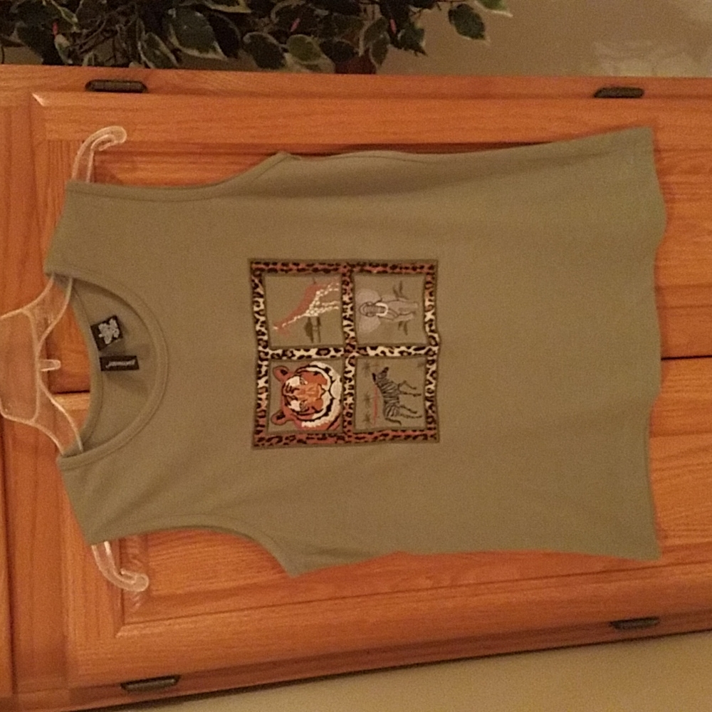 Ladies  safari-themed tank top